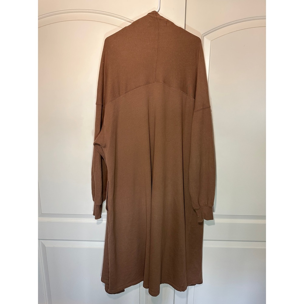 Free People Red Eye Cardigan M/L Duster Fp Beach Oversized‎ Lagenlook Brown Boho - Picture 2 of 6
